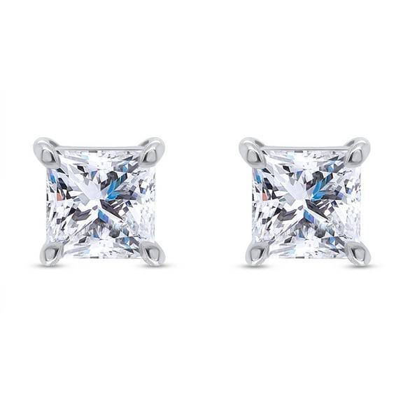 AFFY 1CT Moissanite Diamond Stud Earrings for Women in 18K Rose White over Sterling Silver