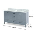 thumbnail image 3 of Yosef Contemporary 72" Wood Double Sink Bathroom Vanity with Marble Counter Top, 3 of 8
