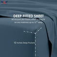thumbnail image 4 of 300-Thread Count Egyptian Cotton Short King Size Mediterranean Blue Color Sheet Set- 12 inch Deep Pockets, 4 of 7
