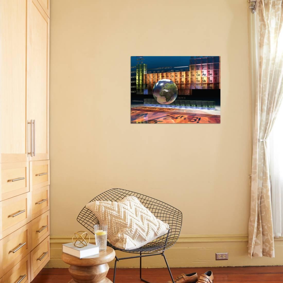 Illustration Of The Building Blocks Of The Earth The Periodic Table Of The Elements And A Globe Print Wall Art By Carol Mike Werner