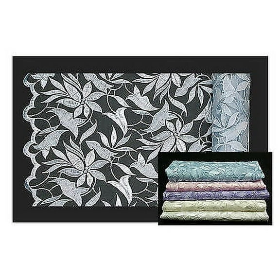 Lily 49.5" Floral Embroidered Organza Fabric Blue Pink Lavender Ivory White