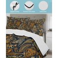 thumbnail image 4 of Quilts Full Size, Boho Floral Soft Comforter Bedding Set for Bed, Vintage Botanical Paisley Flower Lightweight Quilted Bedspread with Pillow Cover(2 Pieces) for All Season, 78x90 Inch, 4 of 6