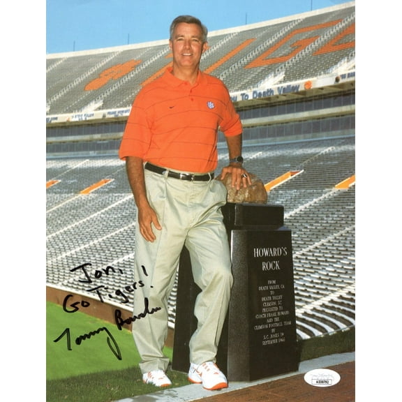 Tommy Bowden Signed Autographed 8.5X11 Photo Clemson Howard's Rock JSA AD30792