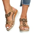 thumbnail image 4 of IUJSOY Boho Espadrilles for Women Open Toe Wedge Sandals Rhinestone Beaded Slingback Sandals, 4 of 8