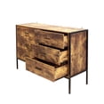 thumbnail image 2 of 6 Drawer Double Dresser, Rustic Brown Wood Storage Dresser with Sturdy Steel Frame, Industrial Style Chest with 6 Drawer, Storage Cabinet for Bedroom, Living Room and Hallway, 2 of 7