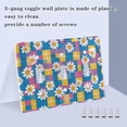 thumbnail image 3 of Yayeee Toggle Light Switch Wall Plate 3-Gang 6.37"x4.48" Decorative Outlet Cover, Blue Checkered Daisy, 3 of 7