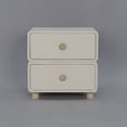 thumbnail image 1 of CBD020 - Cream Air Bedside Cabinet Nightstand with Two Storage, 1 of 4