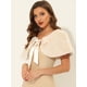 thumbnail image 2 of Elegante chal de piel sintética para mujer con cinta de lazo para novia, boda, fiesta, estola, encogimiento de hombros Beige M, 2 of 5