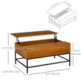 thumbnail image 2 of Teak Lift Top Coffee Table with Storage | Modern Center Table for Living Room & Office | 35.5" x 23.8" | Adjustable Height, 2 of 7