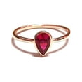 thumbnail image 2 of Certified 2Ct Handmade 14K Gold Solitaire Handmade Ruby Wedding Ring US12, 2 of 3