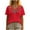 Red, variant on Charella Women's Summer Tops Vintage Floral Embroidery V Neck Short Sleeve Shirts Casual Basic Tee Loose Fit Clothes (2XL, Yellow)