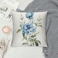 thumbnail image 2 of Fenyluxe Blue Flower Fashion Style Dirt-Resistant Throw Pillow Covers for Couch Sofa Bed Living Room Bedroom, Zipper Closure, 1PC 22x22in, 2 of 5