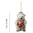 thumbnail image 3 of Acrylic Bear Christmas Tree Ornament Hanging Pendant, Holiday Home Decor Gift for Family, Colorful Festive Scene Decoration, 3 of 3