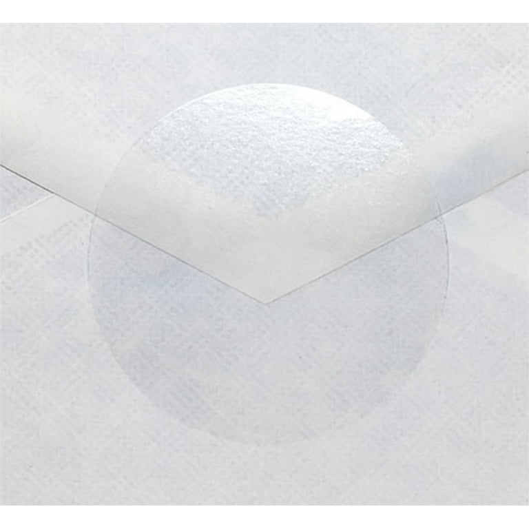 Wafer Seals Clear Transparent Circle Dot Labels, 0.75 Inch Round