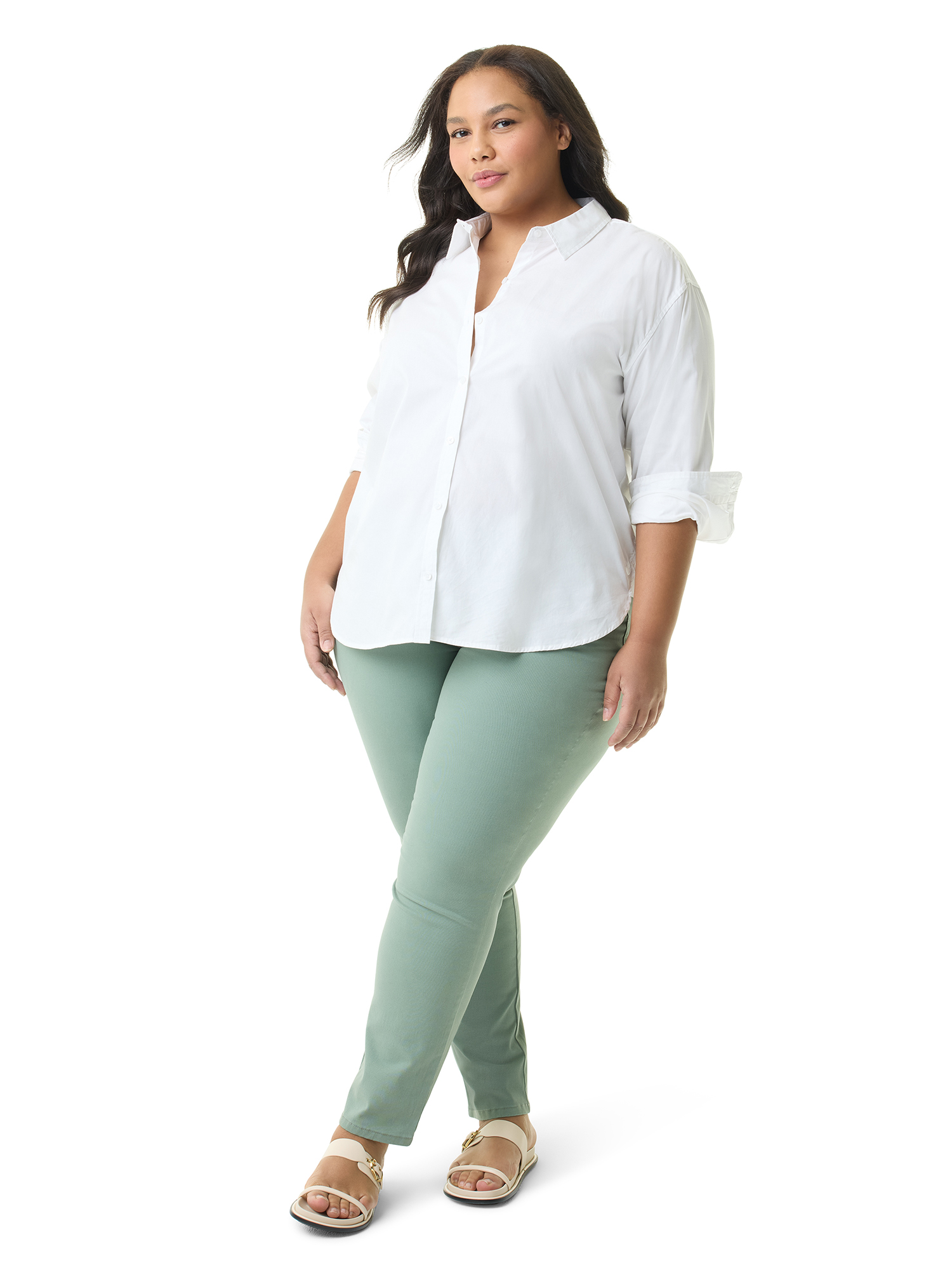 Gloria Vanderbilt Swan Series Women's Plus Amanda Slim 5 Pocket Jeans, Sizes 16W-24W