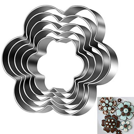 

Tmflexe Flower Cookie Cutter Pack of 5