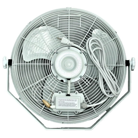 Drevy Moisture Resistant Outdoor Wall/Ceiling Mount Shop Fan/Industrial Basket Fan for Cooling and Ventilation (18 inch, White)