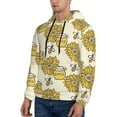 thumbnail image 3 of Wukai Cartoon Honey Pot Bee Sunflower Print Men Hoodies Fleece Sweatshirts Long Sleeve Sweaters Pullover Fall Outfits Winter Clothes-Medium, 3 of 7