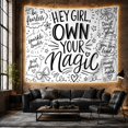 thumbnail image 6 of Monochromatic Scheme Hand with Drawn Doodle Stacked, Mystical Fantasy for Space Lovers, Aesthetic Wall Decor, Valentine'S Day Gift, Tapestry Wall Hanging for Dorm and Living Room, 6 of 7