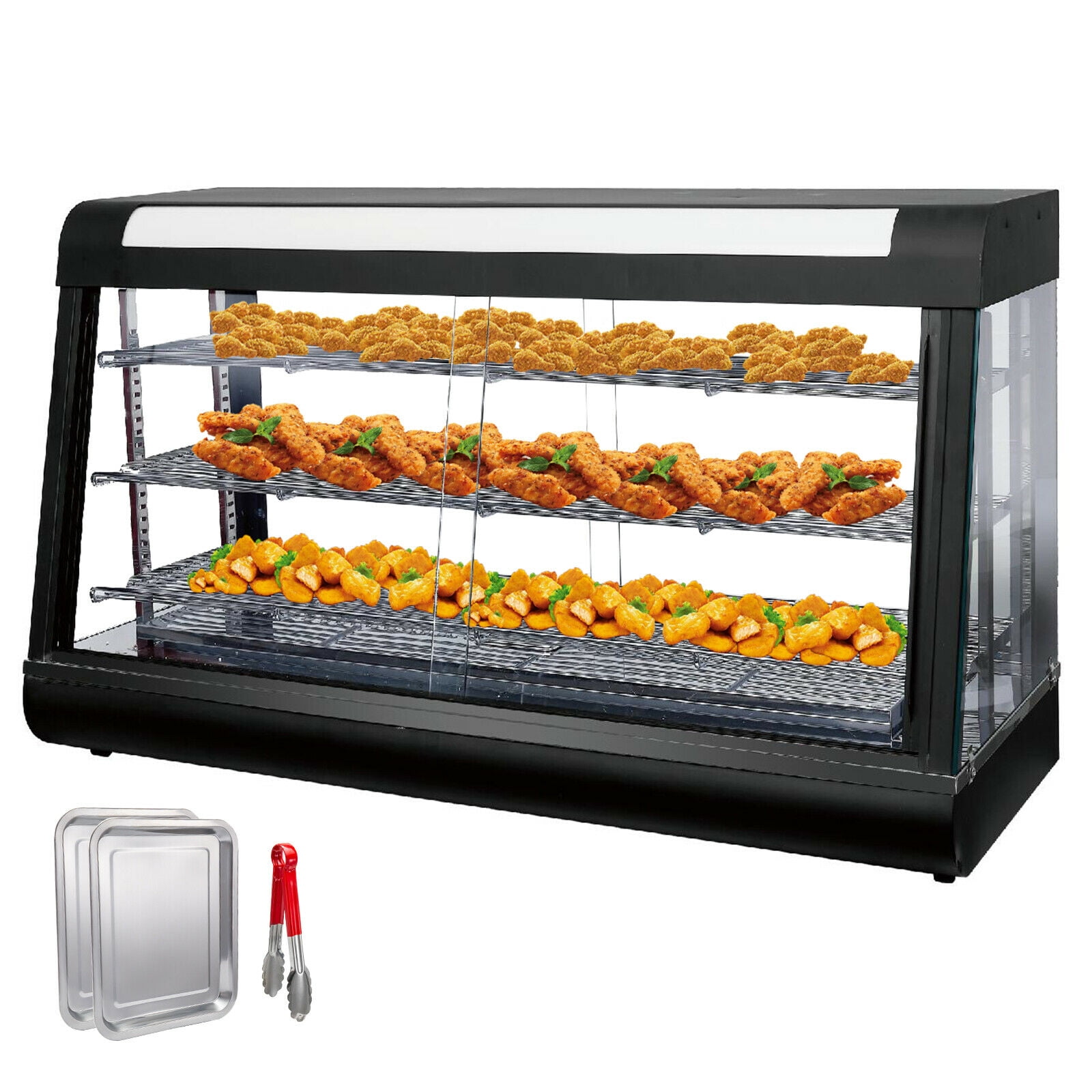 VEVOR 110V 48 Commercial Food Warmer Display Case 3 Tier 2000W 86 185