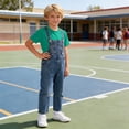 thumbnail image 5 of ATOGUTA Boys Summer Outfits Denim Overalls and Short Sleeve T-shirts with Socks Kids Girls Clothes Size 3T-12, Green, 5 of 8
