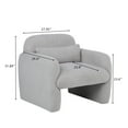 thumbnail image 6 of Hassch Teddy Fleece Upholstered Single Sofa Chair with Pillow, Cozy Cushioned Armchair for Living Room, Bedroom, Reading Nook (Gray), 6 of 8