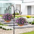 thumbnail image 2 of Artificial Flowers Hanging Baskets, Multicolor 12 Bundles Faux Flower Outdoor Hanging Basket Spring Summer Decoration, Fake Flowers Plants for Porch Patio Balcony Home Yard Decor(Two purples), 2 of 5