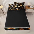 thumbnail image 4 of Erosebridal Camping Marshmallow Pattern Zipper Queen Comforter Set with Fitted Sheet and 2 Pillowcases,Bonfire Tent Print Zipper Bedding Set,Black Orange,Black Reversible, 4 of 6