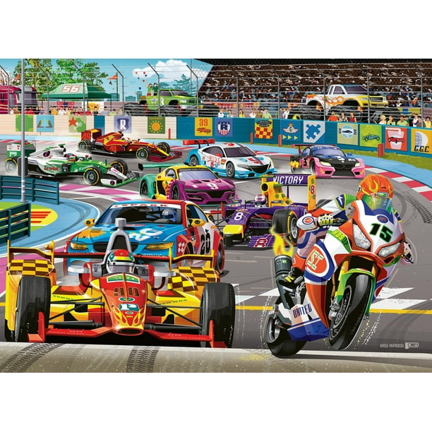Rompecabezas Ravensburger Racetrack Rally de 60 piezas para niños