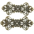 thumbnail image 3 of 30PCS Bowknot Long Flower Piece, Retro Gold Hollow Out Alloy Filigree Wraps Connector Pendants Embellishments Findings for Handicrafts DIY Jewelry Making, Bronze, 3 of 5