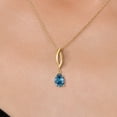 thumbnail image 3 of Gem Stone King 10K Yellow Gold Persian Blue Moissanite Pendant Necklace for Women | 1.14 Cttw | Gemstone Birthstone | Pear Shape 8X6MM | With 18 inch Chain, 3 of 6