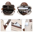 thumbnail image 3 of Mochila de cuero vegano para mujer Mochila de viaje grande Bolso de hombro universitario con borla (beige-marrón) (hy), 3 of 5