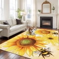 thumbnail image 2 of Large Area Rugs for Living Room Bedroom, Sunflower 5'x8' Rug Washable Carpet Runner Indoor Outdoor, Yellow Floral Elegant Flowers Pastoral Non Slip Floor Mats Rug for Kitchen, Bathroom, 2 of 8