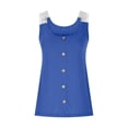 thumbnail image 5 of Fheaev Summer Tank Tops For Women 2024 Going Out Tops Button Decor Tank Top Casual Summer Sleeveless Top Womens Clothing Versatile Lace Casual T-Shirt In Solid Color, 5 of 6
