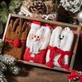 thumbnail image 3 of EnJoCho Clearance Womens Slouch Socks Womens Christmas Socks 3 Pairs of Coral Velvet Medium Tube Socks Cartoon Cute Winter Thickened Stockings Adult Xmas Themed Charming Socks Heated Socks, 3 of 9