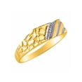 thumbnail image 4 of RYLOS Mens Rings Gold Plated Silver Ring in a 1/2 Nugget Ring With Genuine Diamonds;  Rings For Men Men's Rings Silver Rings Sizes 6,7,8,9,10,11,12,13 Mens Jewelry, 4 of 6