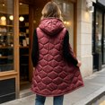 thumbnail image 4 of MOONDU Women's Long Puffer Vest with Hood, Sleeveless Zip Up Quilted Jacket, Lightweight Warm Winter Outerwear with Pockets for Fall, 4 of 8