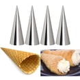 thumbnail image 3 of Moldes de rollo de cono de tubo cónico de 5/12 Uds., Moldes de croissants en de acero inoxidable, molde para pasteles, crema, cuerno, Herramientas y accesorios para hornear plata 5 piezas 12*3*3 cm Billuyoard JJ19524-03B, 3 of 6
