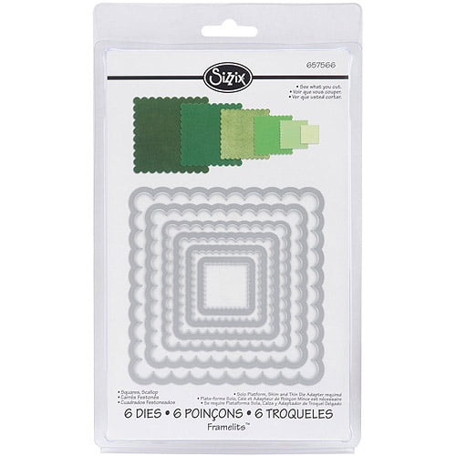 Sizzix Framelits Die Set, Scallop Squares by Sizzix