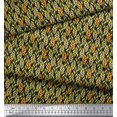 thumbnail image 3 of Soimoi Polyester Crepe Fabric Leaves Small Decor Fabric Printed Yard 52 Inch Wide, 3 of 3
