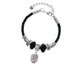 thumbnail image 2 of Delight Jewelry Silvertone Wide Diagonal Cable Spinner Granddaughter Celtic Knot Leather Bead Bracelet, 7"+2" Extender, 2 of 4