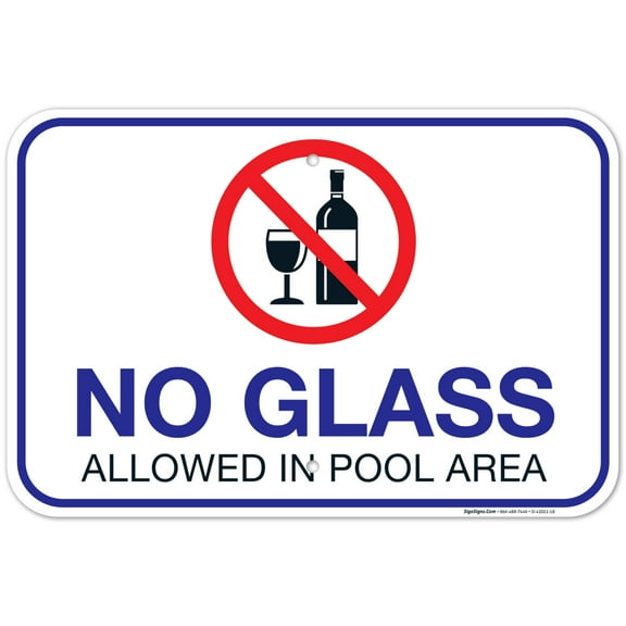 No Glass Allowed in Pool Area Pool Sign,