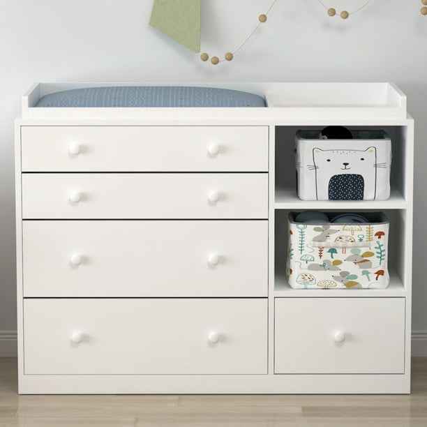 Timechee Nursery Dresser Baby, Small Dresser With Open Shelves