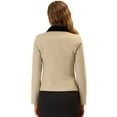 thumbnail image 4 of INSPIRE CHIC Manteau Caban d'Hiver pour Femme Élégant à Col Rabattu Contrastant avec Poches, Simple Boutonnage, Camel L, 4 of 5