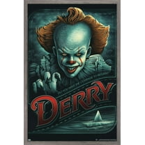 IT - Pennywise Derry Wall Poster, 14.725" x 22.375", Framed