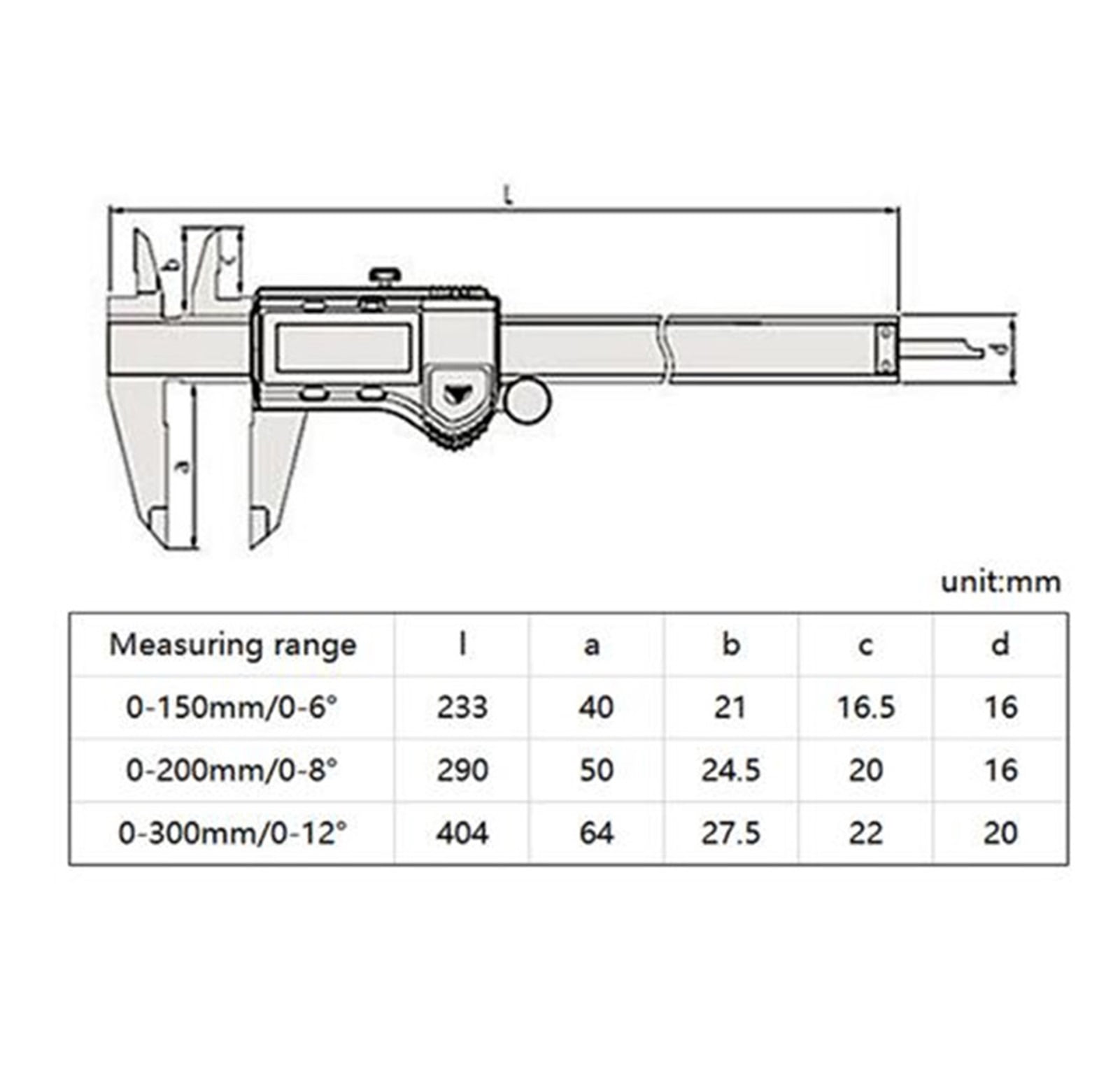 LCD Caliper Digital Vernier Calipers 6 Inch 150 300 200mm 500-196-20 Gauge Electronic Measuring Stainless Steel ,Easy to Operate