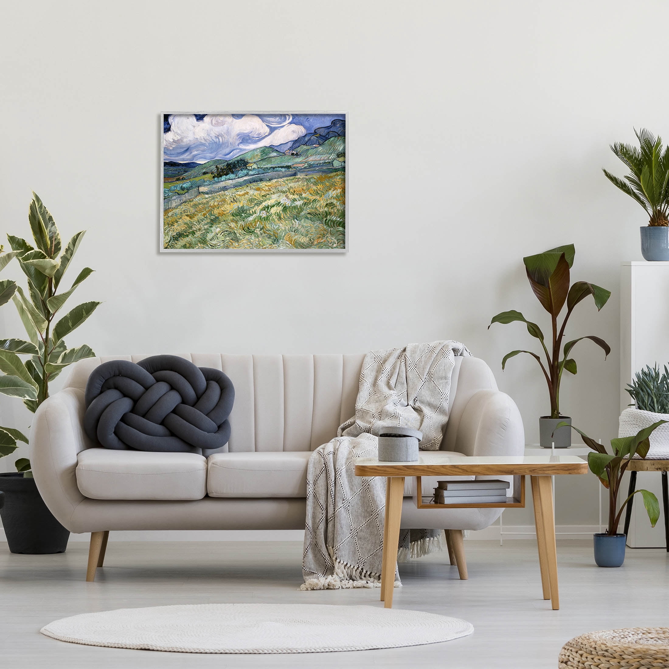 Landscape From Saint Remy Van Gogh Landscape Painting Gray Framed Art Print Wall Art