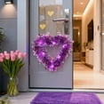 thumbnail image 5 of dajkiuy 2Pcs Valentines Day Wreath for Front Door, 12 Inch Heart Shaped Wreath with Light, Valentines Tinsel Garland Decoration for Door Wall Window Party Decor, 5 of 11