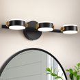 thumbnail image 3 of KAISITE Modern LED Bath Vanity Lighting Fixtures Black and Gold 3-Lights 360° Rotatable Dimmable Wall Mount Lamps Above Mirrors for Bedroom Living Room, 3 of 8