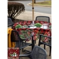 thumbnail image 4 of Outdoor Tablecloth with Umbrella Hole and Zipper, Red Plaid Christmas Square Table Cloth 60x60 Inch Waterproof Tablecloth, Snowman Snowflake Xmas Tree Winter Picnic Table Cover for Patio Camping, 4 of 7